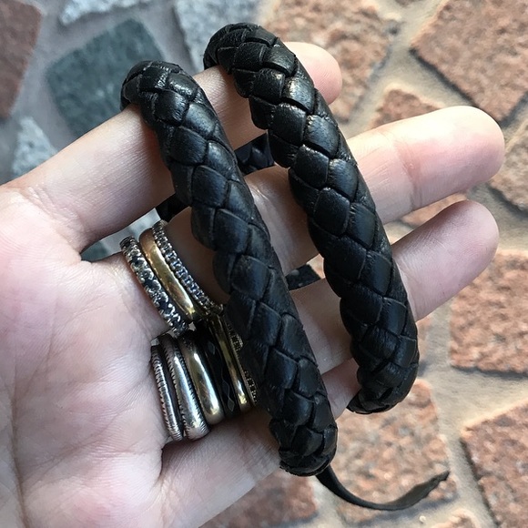 Silverskylight Other - SOLD Genuine black leather band bracelet